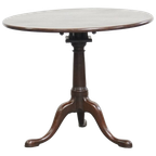 Geweldige Antieke Engelse Draaibare Barrel Leg Bird Cage Tilt Top Table Uit De 18e Eeuw thumbnail 1