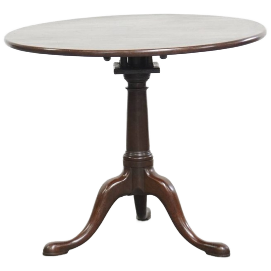 Geweldige Antieke Engelse Draaibare Barrel Leg Bird Cage Tilt Top Table Uit De 18e Eeuw 1