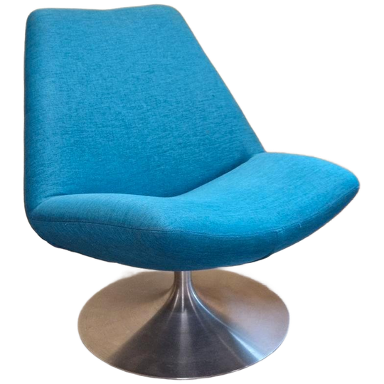 Vintage Draaifauteuil Aqua Blauwe Fauteuil 1