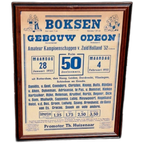 Authentieke Boks Poster, Boks Affiche Van Wedstrijden 1952👊 thumbnail 1
