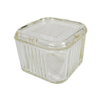 Vintage - Hazel Atlas Glas - Bewaar Box - Geperst Glas - 1950-1959