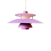 Originele Vroege Louis Poulsen Ph5 Schalenlamp Paars 1960