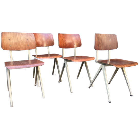 Set Van 4 Vintage Dutch Design Stoelen Galvanitas S16 1