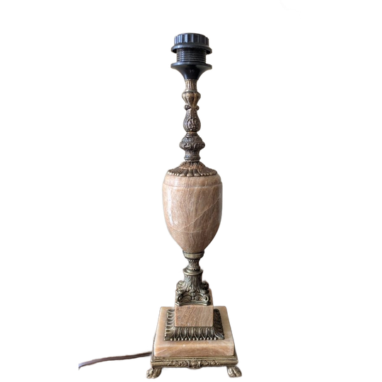 Tafellamp Messing En Bruin Marmer 1