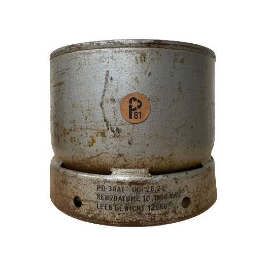 Industriele Bloempot Groot Zilver Grijs Onderkant 1