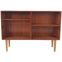 Vintage Deens Vakken Kastje Boeken Teak Hout Fineer
