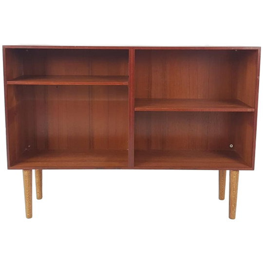 Vintage Deens Vakken Kastje Boeken Teak Hout Fineer 1