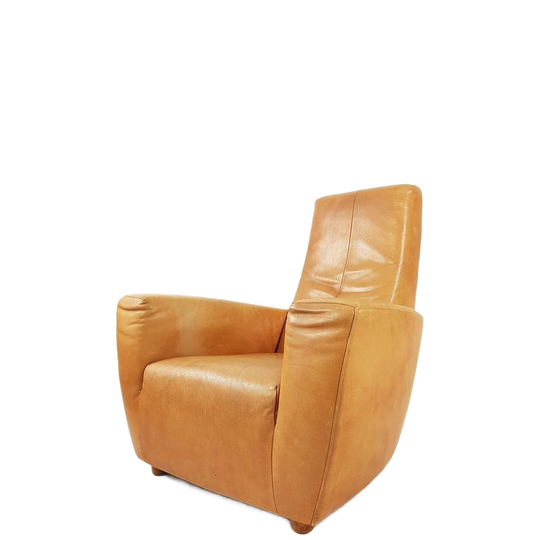 Leren Fauteuil | Cognac Leer Label Longa G. Vd Berg 1