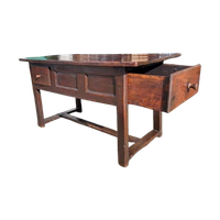 Oude Robuuste Franse Tafel, Sidetable Met 2 Lades Afm. 135x6