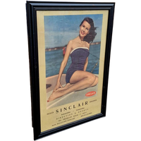 Originele Vintage Pin-Up Reclame Poster Van Sinclair Olie⛽️