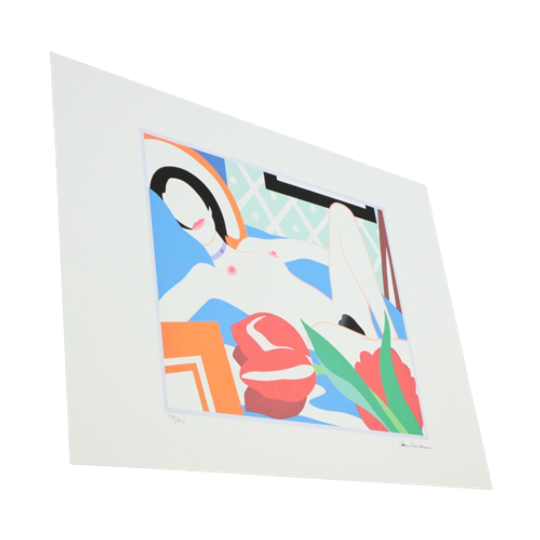 Offset Litho Naar Tom Wesselmann Monica With Tulips 299/450 Pop Art 1