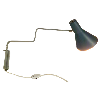 Anvia - Ontwerp J.J.M. Hoogervorst - Model 7101 - 'Swingarm' - Blauw - Wit - Wandlamp - 1950'S