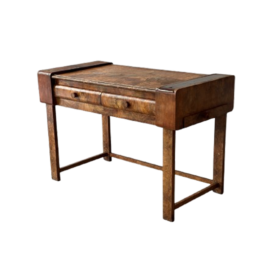 Frans Art Deco Wortelhout Bureau Sidetable Tekentafel 1