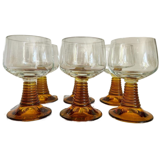 6x Roemer / Duitse Wijnglazen Oranje Steel 1