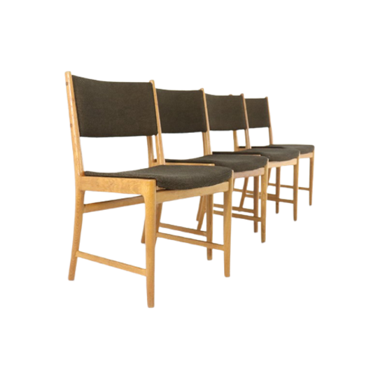 Set 4 Kai Lyngfeldt Larsen Voor Soren Willasden Stoelen Vintage 1