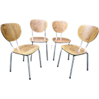 Prachtige Set Van 4 Vintage Retro Stoelen thumbnail 1