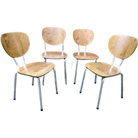 Prachtige Set Van 4 Vintage Retro Stoelen