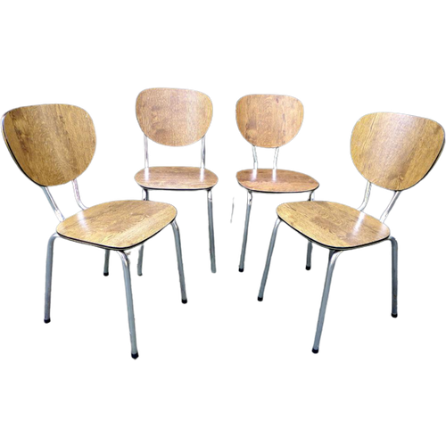 Prachtige Set Van 4 Vintage Retro Stoelen