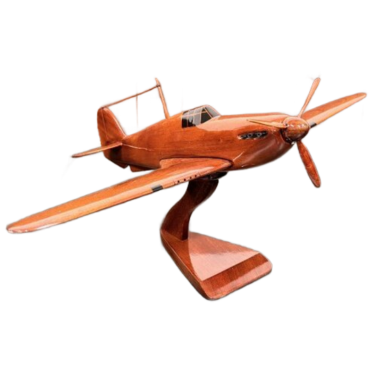 Engelse Mahoniehouten Hawker Hurricane Modelvliegtuig 1