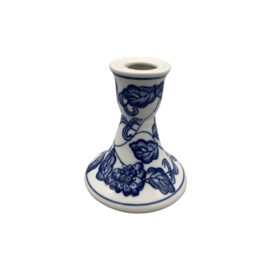 Kandelaar Porselein Blauw Wit Rond 1