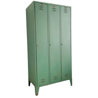 Vintage Franse Industriële Locker Groen Patina