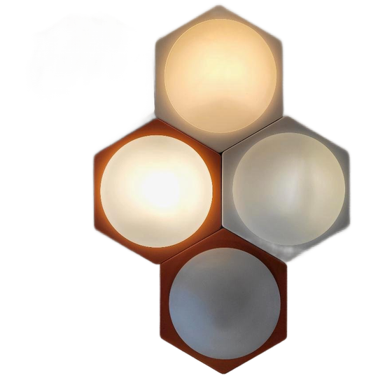 Vintage Space Age Hexagon Wandlampen Van Paul Neuhaus 1970 1