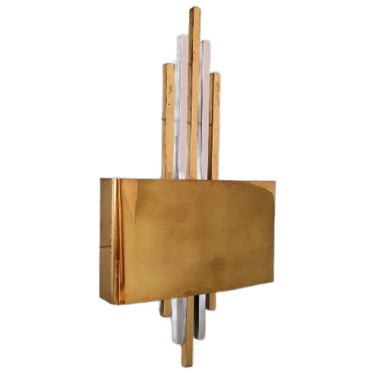 Messing Wandlamp, Hollywood Regency-stijl, 1970 1