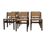 Wenge & Wicker Dining Chairs Set Of 8 'se82' Design By Martin Visser, 1970s thumbnail 1