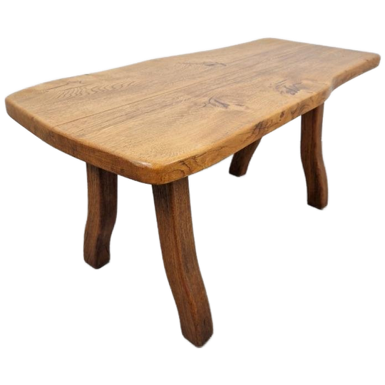 Brutalist Boomstam Bank Bijzettafel Side Table Eiken 1960 1