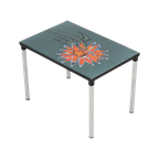 Kleine Keramische Tegeltafel Chroom Adri Belarti Oranje Bloem 47cm thumbnail 1