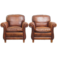 Set Van 2 Schapenleren Armchairs In Engelse Stijl Met Een Unieke Vormgeving En Mooie Kleuren