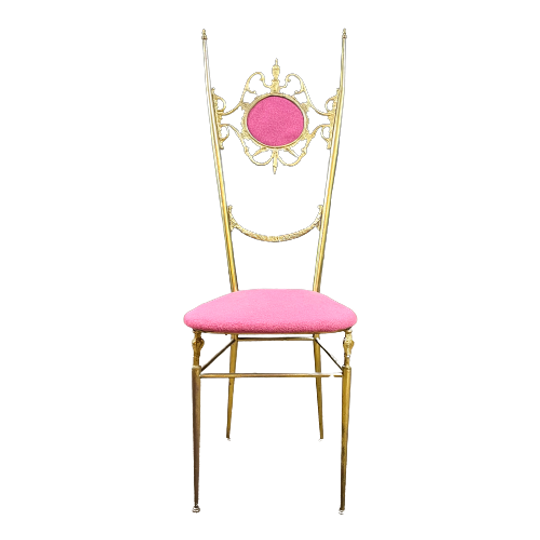 Vintage Hollywood Regency Messing Stoel – Jaren 60 1