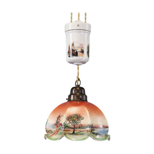 Antieke Art Deco Hanglamp Pendellamp