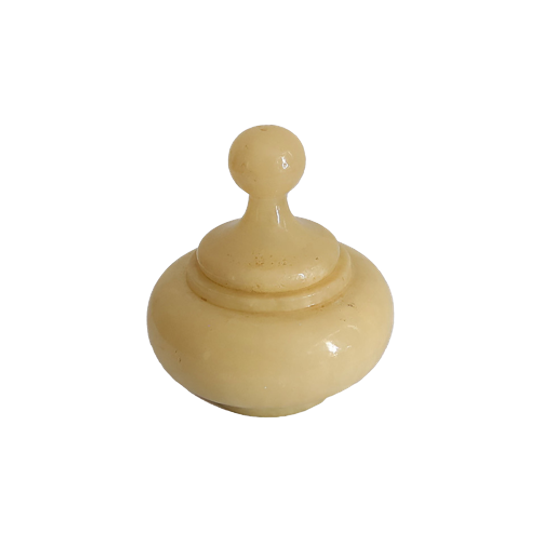 Vintage Albast Pot Met Deksel, Jaren '50 1