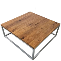 Salontafel, Wagondeur Eiken, Aluminium Frame