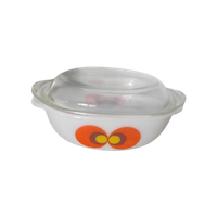 Vintage Dekschaal Jena Glas Pauwenoog 20 Cm