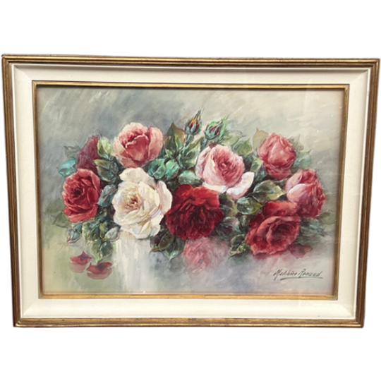 Madeleine Renaud (1900-1994). Stilleven "rozen". Aquarel. 1