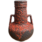Fat Lava Vase In Red And Black By Fohr West Germany Ceramics thumbnail 1