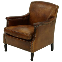 Patinated Sheep Leather Armchair 1950s