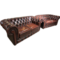 Chique Chesterfield Zithoek 2 X 2 Zits Banken Dark Rust