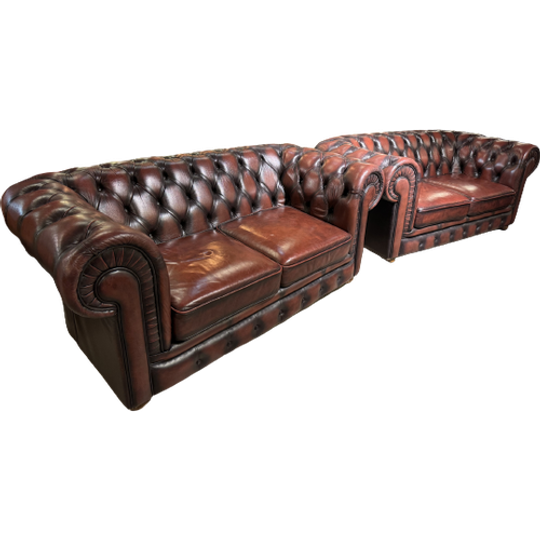 Chique Chesterfield Zithoek 2 X 2 Zits Banken Dark Rust 1