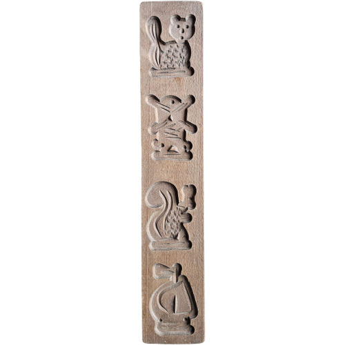 Speculaasplank 39,5 X 7,5 Cm - Dieren Molen En Bootje