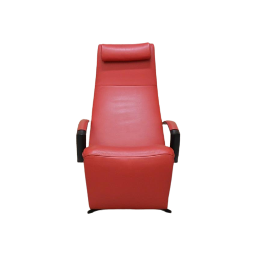 Als Nieuw! Rode Leren Jori Brainbuilder Design Relaxfauteuil