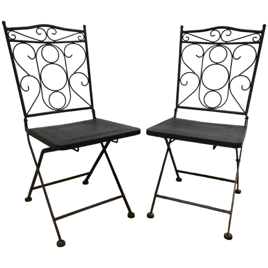 Vintage Franse Bistrostoeltjes Tuinstoeltjes Klapstoeltjes Set Prijs 1