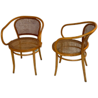 Ligna Drevounia (thonet) - No. 210 - Bentwood Chair With Wicker / Rattan Seating