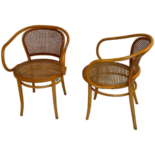 Ligna Drevounia (thonet) - No. 210 - Bentwood Chair With Wicker / Rattan Seating 1