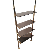 Belgo Chrom Glass Brass Freestanding Wall Unit Regency Bar