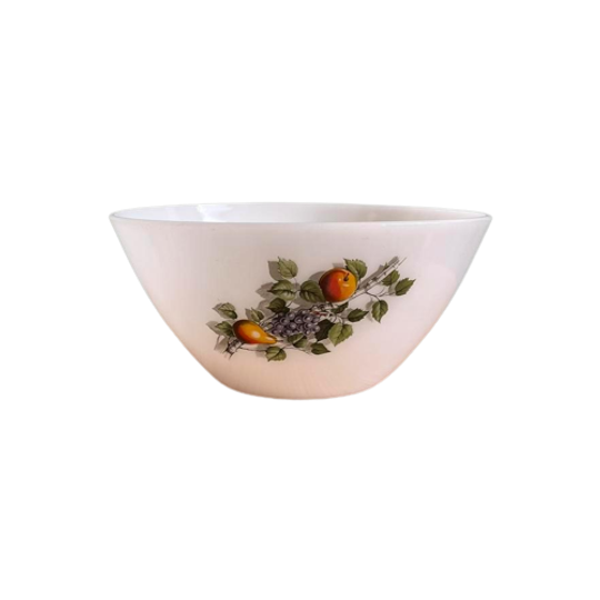 Vintage Melkglas Arcopal Schaal Fruitschaal Fruits De France 1