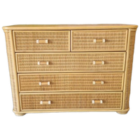 Vintage Rotan En Bamboe Commode