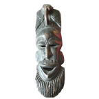 Decoratief Houtsnijwerk Masker Uit Senegal Zwart thumbnail 1